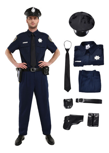 Disfraz De Halloween De Uniforme De Oficial De Policía De Ma