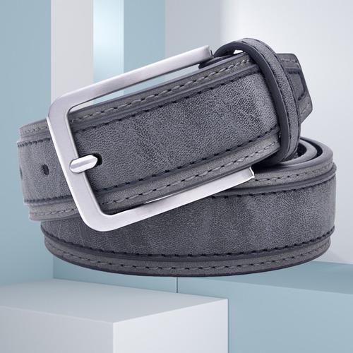 Cinturón De Cuero Pu Con Hebilla De Moda Para Hombre