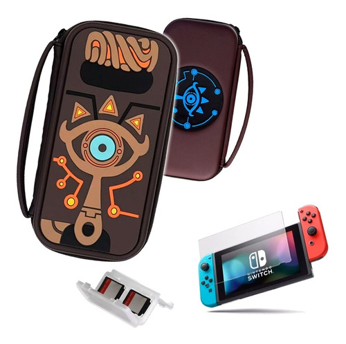 Estuche N Switch Zelda + Mica Cristal Temp+ Porta Juegos