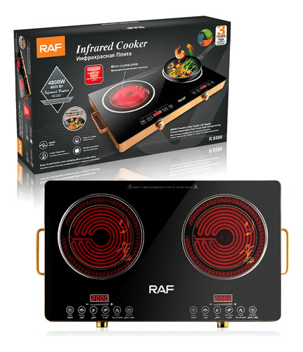 Cocinilla Infrarroja Encimera 2 Platos Eléctrica Raf R.8088