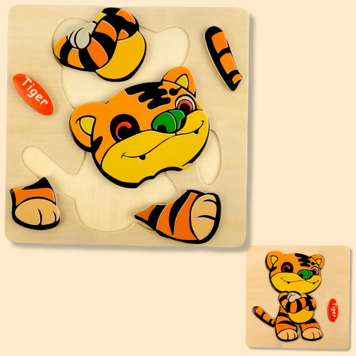 Set De 10 Rompecabezas De Madera 3-d Didáctico Infantil