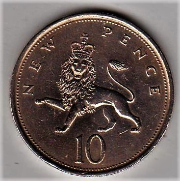 Gran Bretaña Moneda Año 1980 Valor 10 New Pence