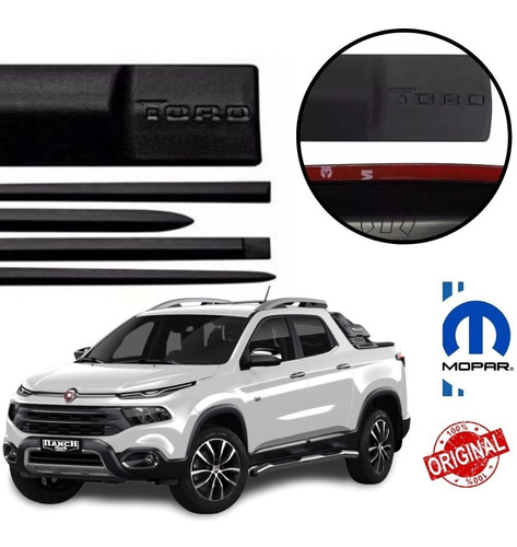 Imagem 3 de 8 de Friso Lateral Borrachão Fiat Toro Original Mopar 19 20 21 22
