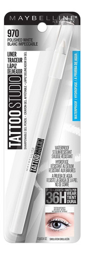 Lápis de olhos semi permanente Maybelline Tattoo Liner, cor 970, branco polido, efeito fosco