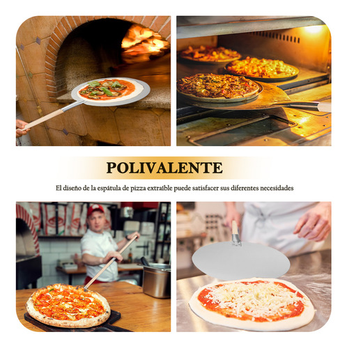 Pala Para Pizza Aluminio Redondo Mango Madera 30.5 X 126.5cm