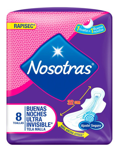 Buenas Noches Ultra Invisible Tela Malla  X8 Nosotras