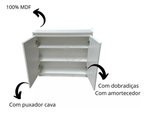 Nicho Aparador Com 2 Portas Em Mdf Com Divisórias