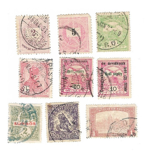 Lt1556. Lote 9 Sellos Del Imperio Austro-hungaro 1881-1917.