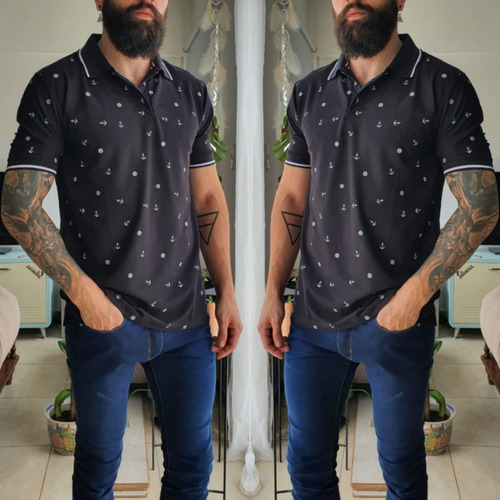 Chomba Remera Hombre Manga Corta Fantasia Ancla H1204