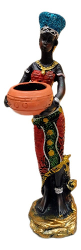 Figura Estatuilla Africana Resina 15 Cm Importada De Oriente