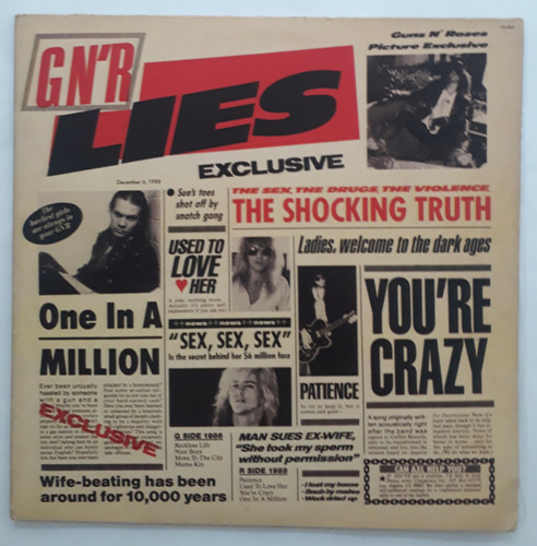 Lp Vinil (vg+/) Guns N' Roses G N' R Lies 1a Ed Br 89 C/enc