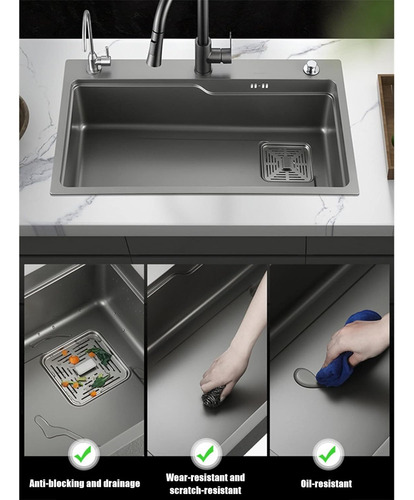 Lavaplatos De Fregadero Cocina Cascada Multifuncional 75x45