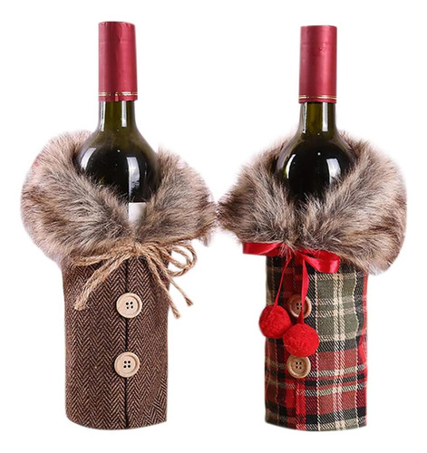 Eyuzxda 4pcs Suéter Navideño Botella De Vino Cubierta Lino A