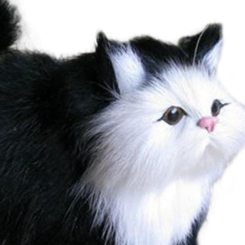 Juguete De Simulación De Gatos De Peluche Suave, Negro