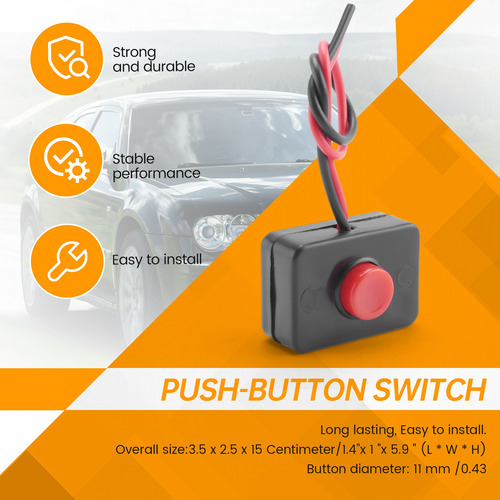 Pulsador Con Base Adhesiva Dc 12v2a Cableado Momentáneamente
