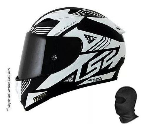 Capacete Ls2 Ff323 Arrow R Neon Matte Preto Branco + Brinde