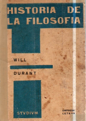 Historia De La Filosofia Will Durant 