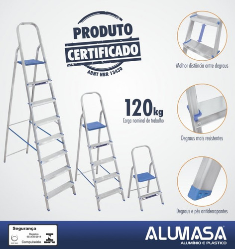 Ff Escalera Familiar Aluminio 4 Escalon Plataforma 420x860