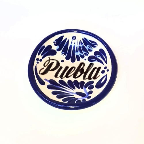 Imagen 3 de 3 de Imán Platito De Talavera Poblana Diseños Variados 3 Cm Pb