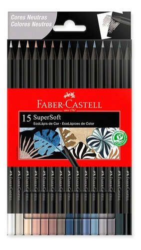 Pack 15 Lapices Colores Faber Castell Neutro Supersoft