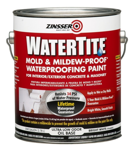 Pintura Impermeabilizante Humedad Salitre Watertite X 3.78 L