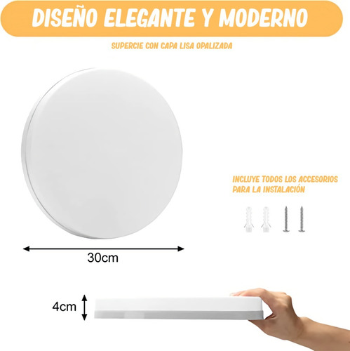 Imagen 2 de 5 de Lampara Aplique De Pared O Techo Tipo Plafón 48w