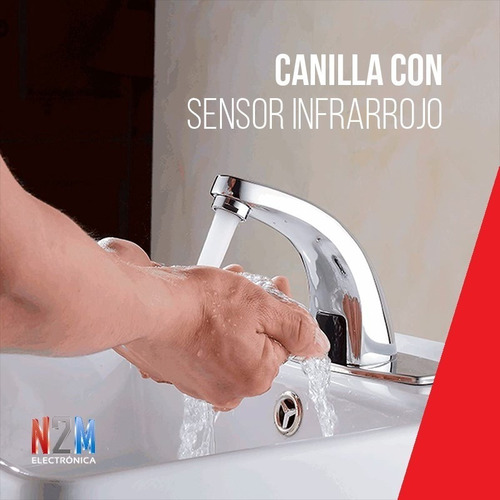 Imagen 6 de 10 de Griferia Baño Canilla Sensor Infrarrojo Lavamanos Automatico