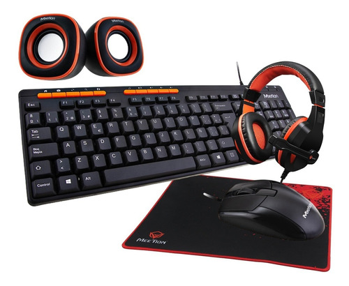 Combo Gamer Parlante Auricular Teclado Mouse Y Mousepad Febo