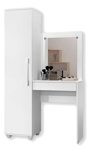 Tocador multiusos Sofia con 1 puerta, mueble J A, color blanco