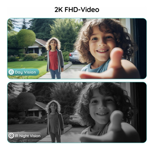 Timbre Inalámbrico Boifun Con Video Hd 2k Y Visión Nocturna Negro
