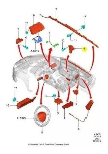 Sensor Air Bag Lateral New Fiesta Sedan 13/ Ford Dg1z14b345a