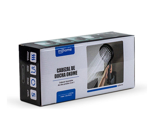 Cabezal De Ducha Okome 5 En 1 Marca Milhome