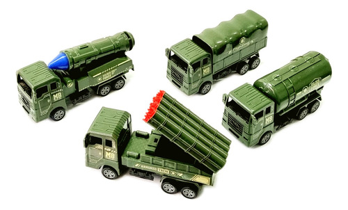 Miniaturas Caminhão Militar Exército 1:60 Fricção 4 Modelos
