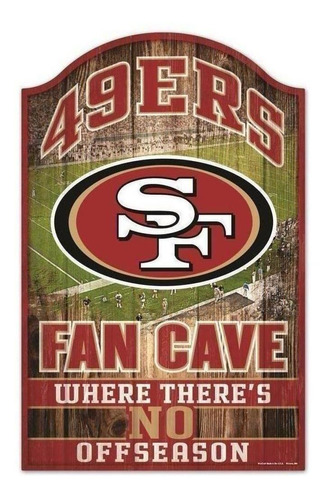 Letrero Madera Wincraft Fan Cave 49ers