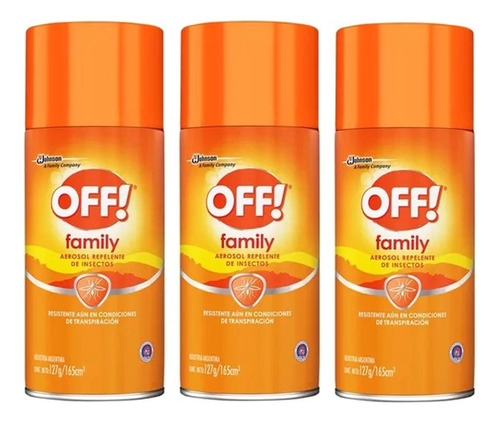 Off! Family Repelente Mosquitos Envase X 165 Cc Pack X3