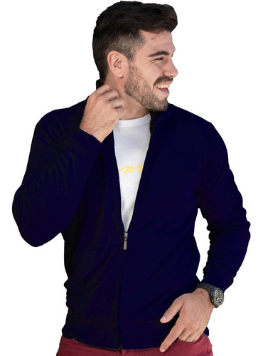 Imagen 4 de 5 de Campera De Hilo Hombre Sweater Liviano Saco Cierre Importado