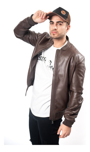 Campera Chaqueta Cuero Bomber Hombre / Turk Morris 001