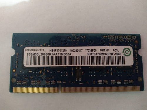 Memoria Ram 4 Gb 1600 Mhz Ddr3 1.35v Sodimm