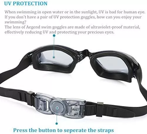 Aegend Gafas de natación, gafas de natación anti-niebla para hombre mujeres  jóvenes adultos