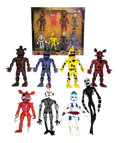 Colección De 8 Muñecos Five Night Att Freddys 12cm En Caja 