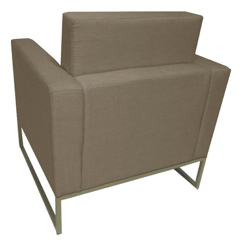 Poltrona Decor Leticia Slim Suede Capuccino Base Metálica
