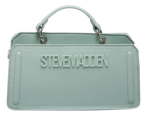 Bolsa Satchel Beviee Frosty Green Steve Madden Bags Acabado de los herrajes Oro Correa de hombro Verde claro Diseño de la tela Lisa