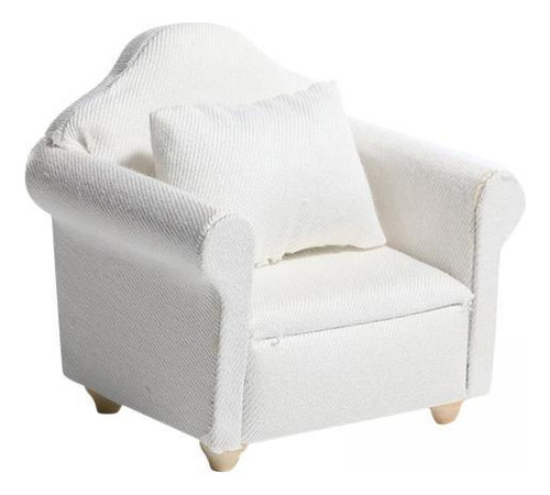 Sofá Y Sillón Blanco De Madera 1:12 Con Forma De Casa De Muñ