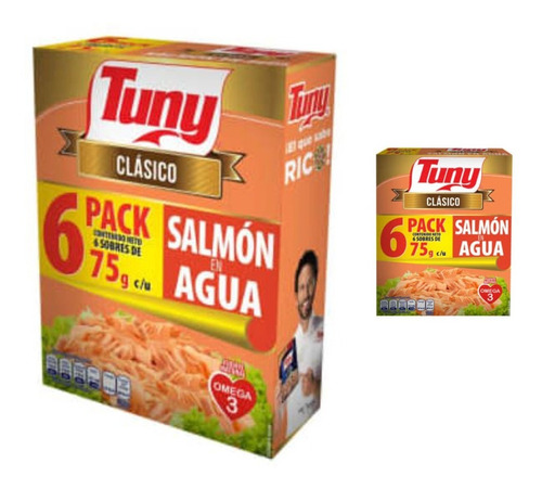 Salmón En Agua Tuny 6 Pzas 75 G C/u Bajo En Grasas