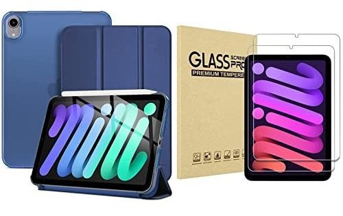 Funda Para iPad Mini 6 2021 De 8.3 Pulgadas Azul Con Micas