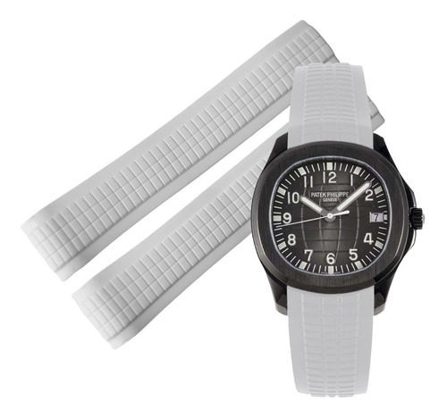 Correa Blanca De 21mm Compatible Patek Aquanaut