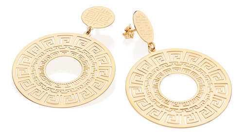 Brinco Rommanel Maxi Brinco De Banhado A Ouro Dourado