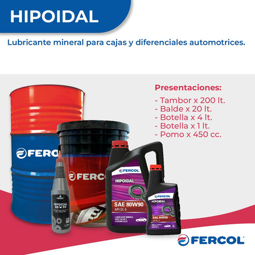 Aceite De Caja 80 W 90 Hipoidal Bidon De 4 Lt