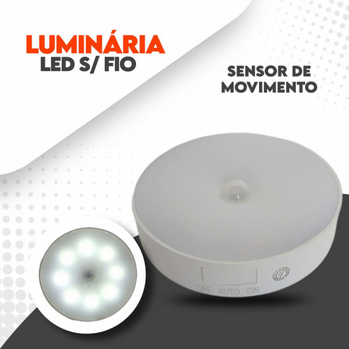 Luminaria Lampada Recarregavel Led S Fio Com Sensor Presença