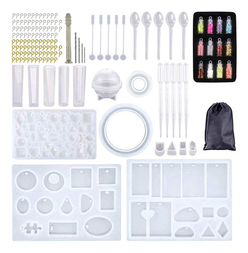 Resin Molding And Silicone Pendant Diy Set, 184pcs (sequins)